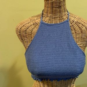 blue halter top